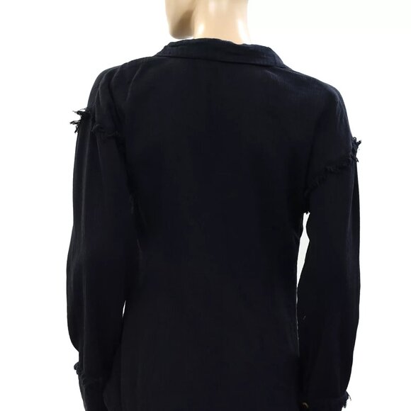 Free People Endless Summer Buttondown Shirt Tunic Top Long Sleeve XS NEW 263741 - Picture 4 of 4